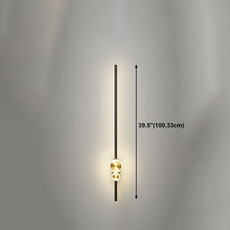 Linear Shape Metal Wall Lights Modern Style 3 Light Wall Mounted Light Fixtures in Black