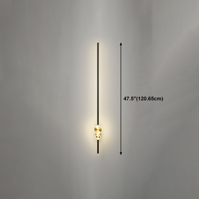 Linear Shape Metal Wall Lights Modern Style 3 Light Wall Mounted Light Fixtures in Black