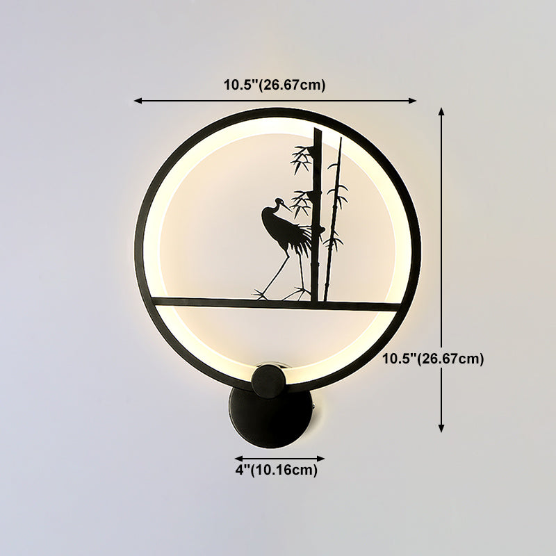 Unique Shape Metal Wall Light Modern Style 1-Light Wall Mounted Light Fixture in Black