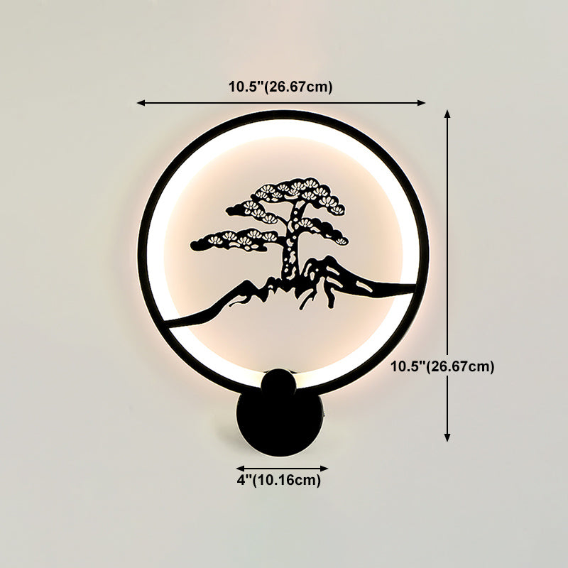 Unique Shape Metal Wall Light Modern Style 1-Light Wall Mounted Light Fixture in Black