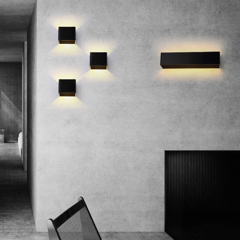 Rectangle Shape Metal Wall Light Modern Style 1 Light Wall Mounted Light Fixture