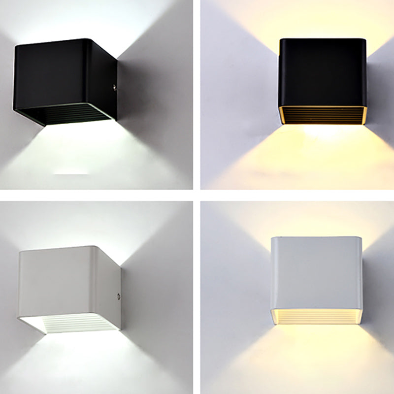Rectangle Shape Metal Wall Light Modern Style 1 Light Wall Mounted Light Fixture
