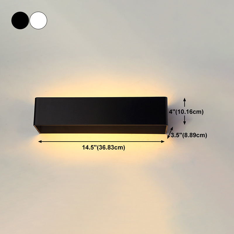 Rectangle Shape Metal Wall Light Modern Style 1 Light Wall Mounted Light Fixture
