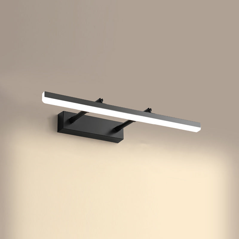 Metal Linear Shape Mirror Wall Light Modern 1-Light Swing Arm Mirror Wall Mount Light