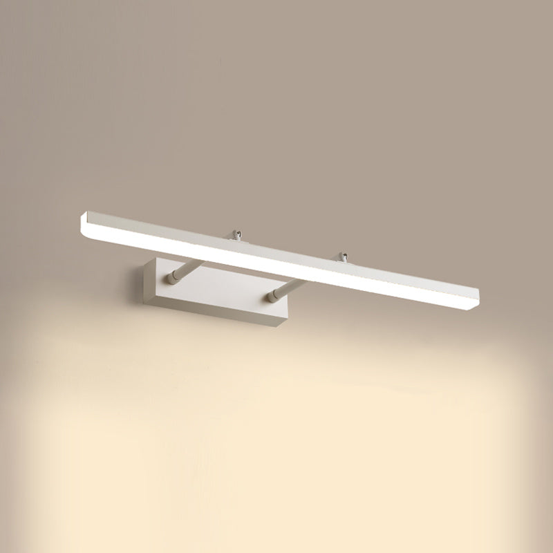 Metal Linear Shape Mirror Wall Light Modern 1-Light Swing Arm Mirror Wall Mount Light