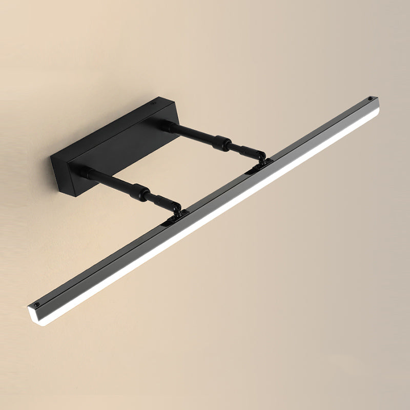 Metal Linear Shape Mirror Wall Light Modern 1-Light Swing Arm Mirror Wall Mount Light