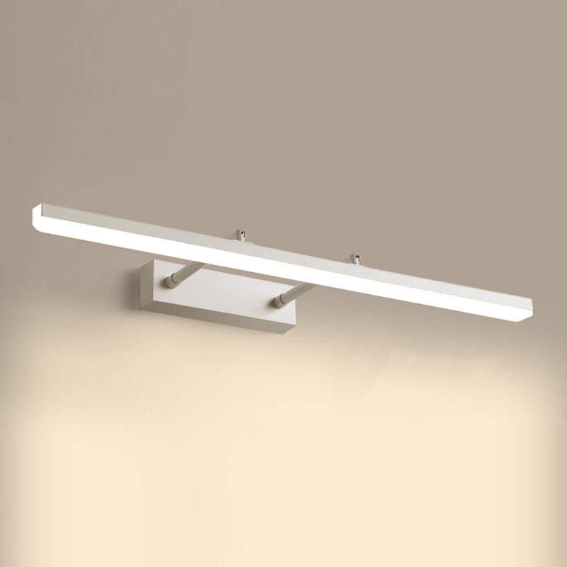 Metal Linear Shape Mirror Wall Light Modern 1-Light Swing Arm Mirror Wall Mount Light