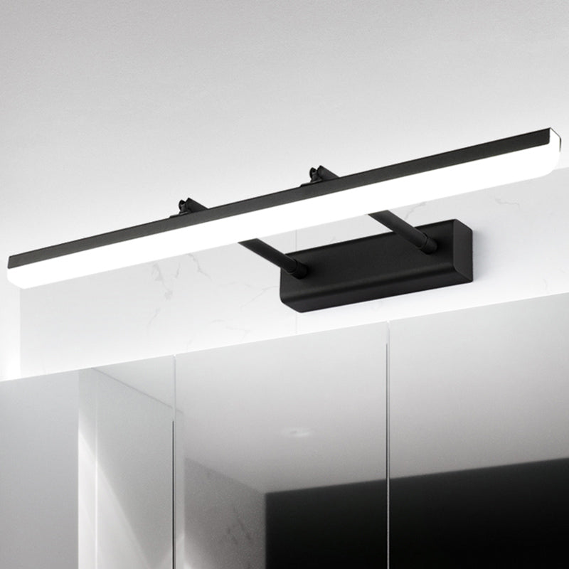 Metal Linear Shape Mirror Wall Light Modern 1-Light Swing Arm Mirror Wall Mount Light