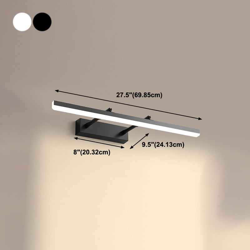 Metal Linear Shape Mirror Wall Light Modern 1-Light Swing Arm Mirror Wall Mount Light