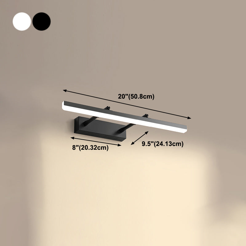 Metal Linear Shape Mirror Wall Light Modern 1-Light Swing Arm Mirror Wall Mount Light