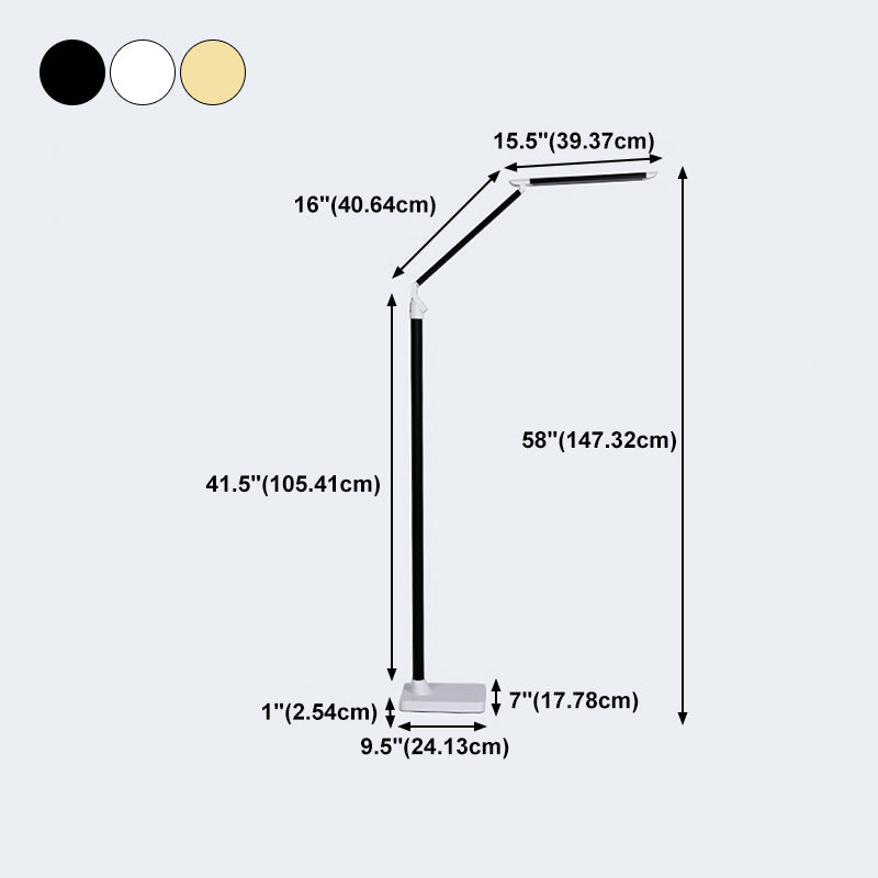 Contemporary Linear Floor Lamp Metal 1 Light LED Floor Light for Living Room