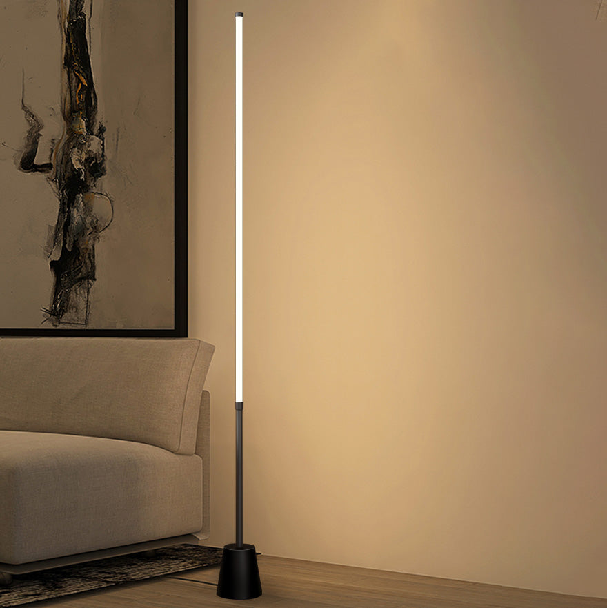 Linear Shape Metal Floor Lighting Contemporary Style Single Light Floor Lamp