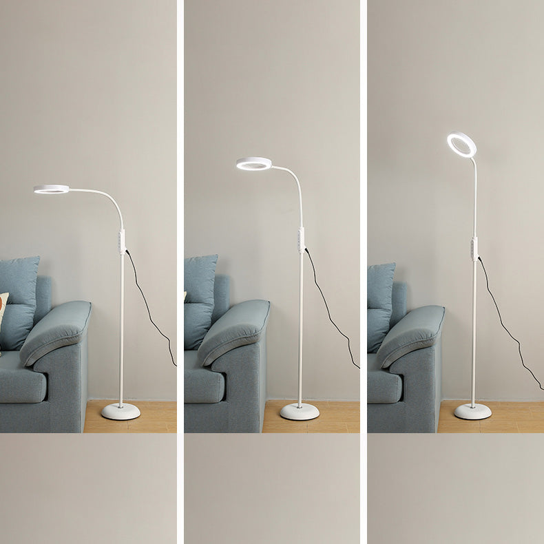 Circle Shape Metal Floor Lighting Contemporary Style 1 Light Floor Lamp