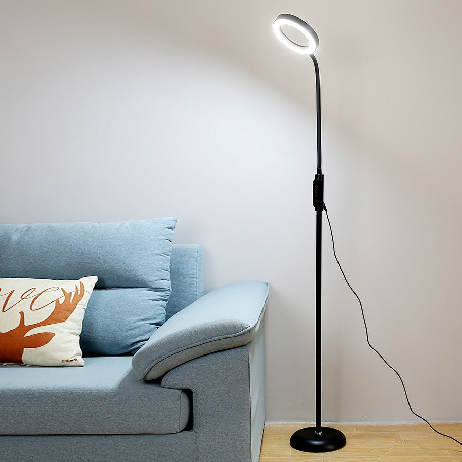 Circle Shape Metal Floor Lighting Contemporary Style 1 Light Floor Lamp