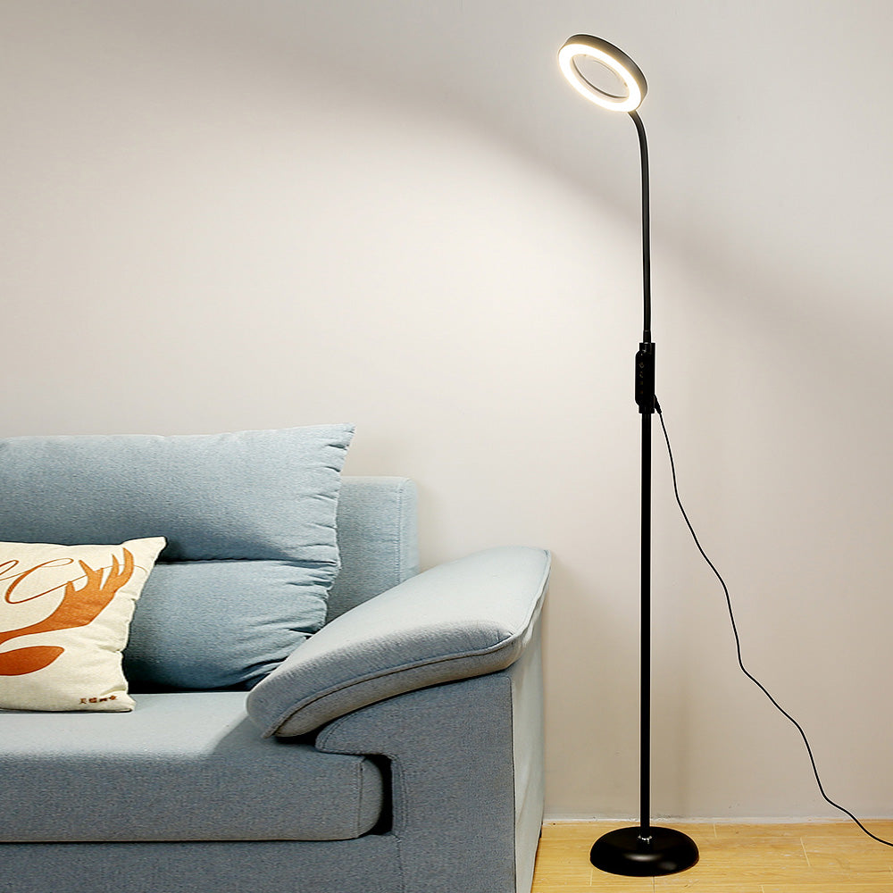 Circle Shape Metal Floor Lighting Contemporary Style 1 Light Floor Lamp