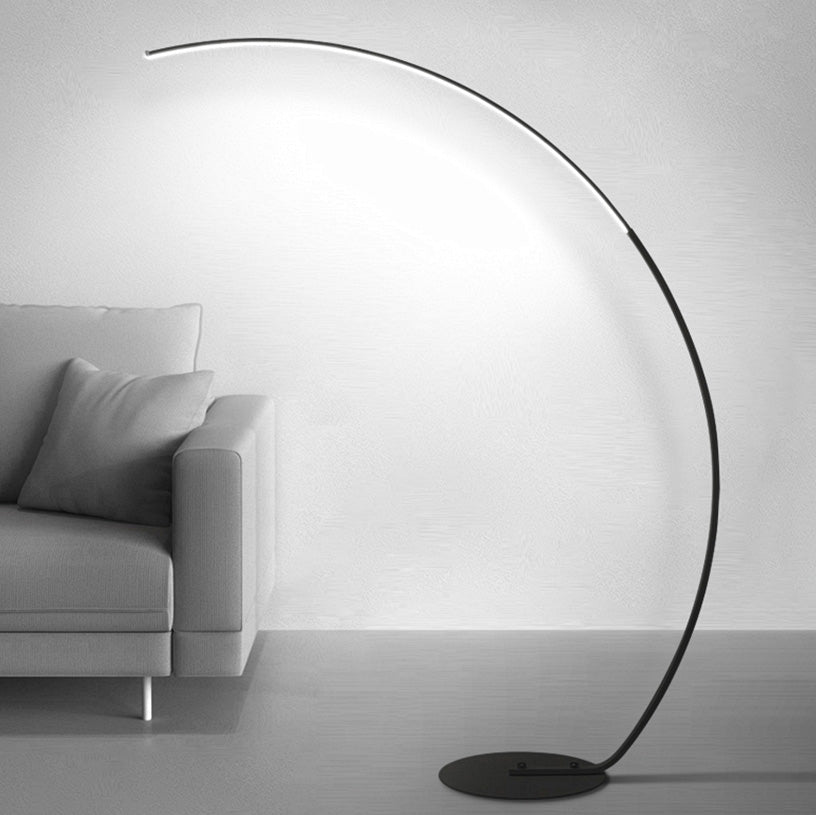 Curve Shape Metal Floor Lighting Contemporary Style 1 Light Floor Lamp