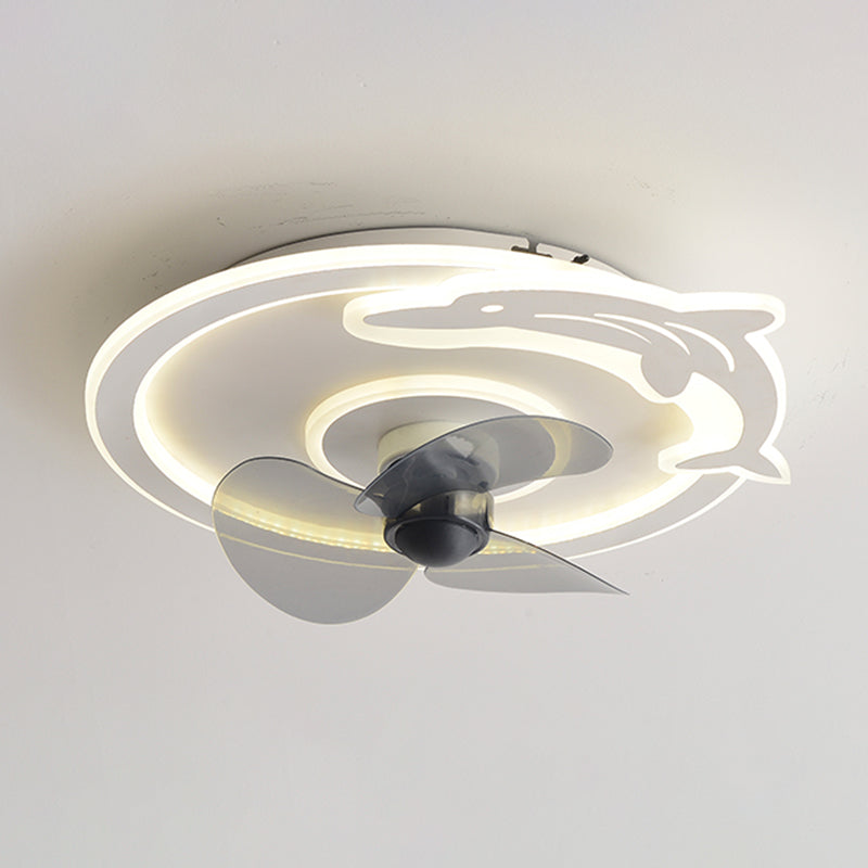 Modern Style Ceiling Fan Lighting Metal 3 Light Ceiling Fan Lamp for Bedroom