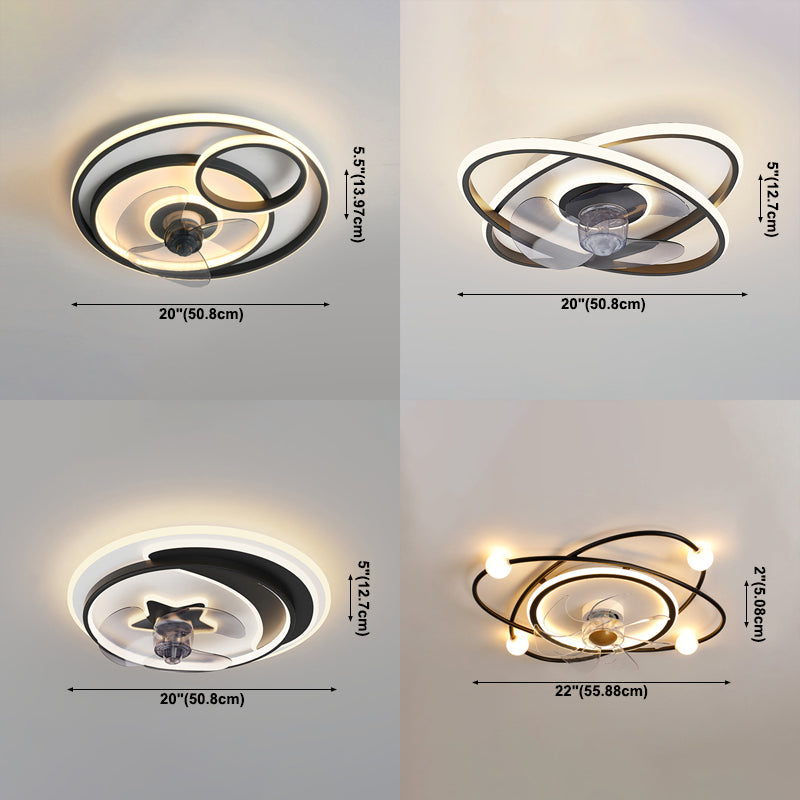 Modern Style Ceiling Fan Light LED Ceiling Mount Light with Iron for Living Room