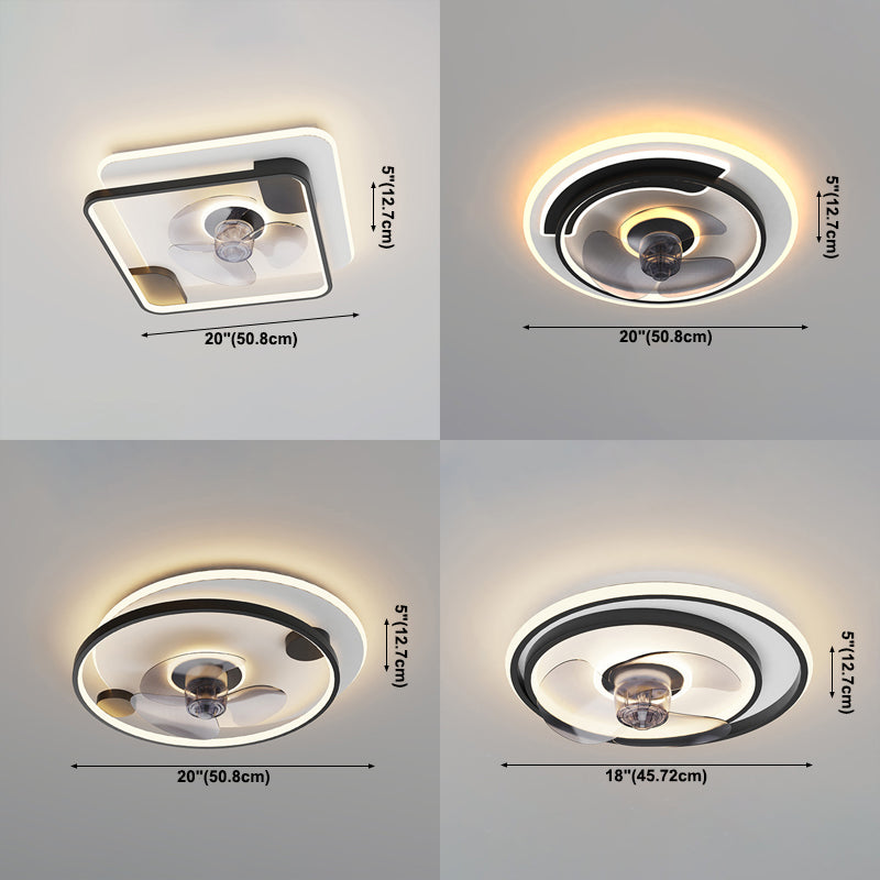Modern Style Ceiling Fan Light LED Ceiling Mount Light with Iron for Living Room