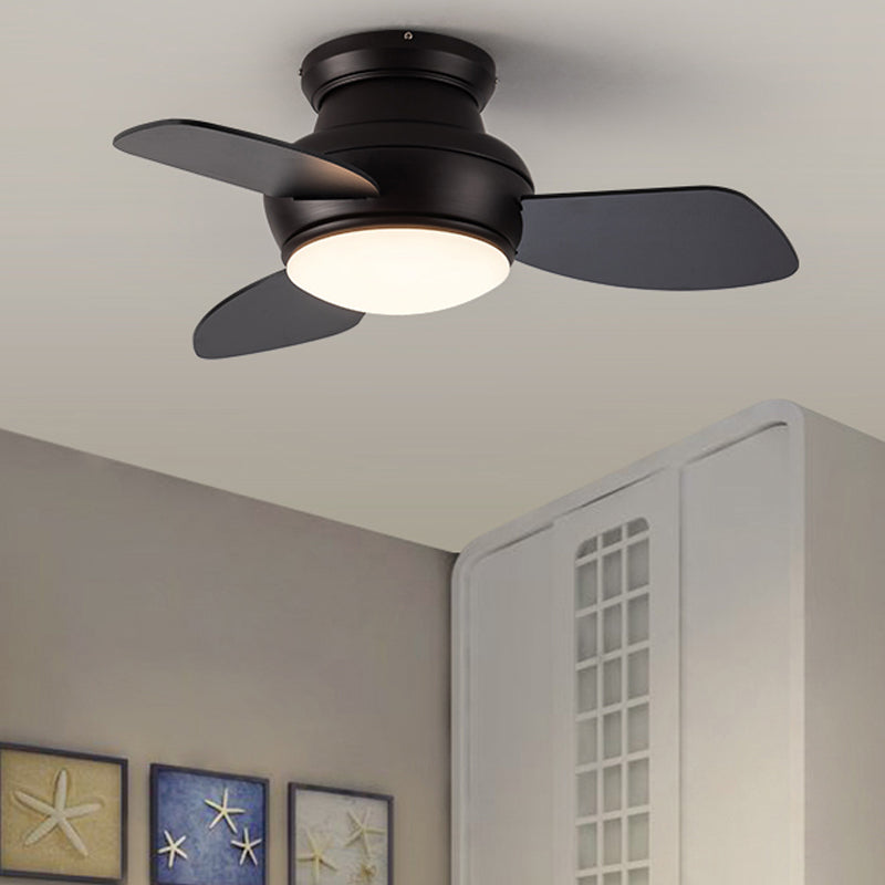 Kids Style Round Ceiling Fan Light Metal 1 Light LED Flush Light for Bedroom
