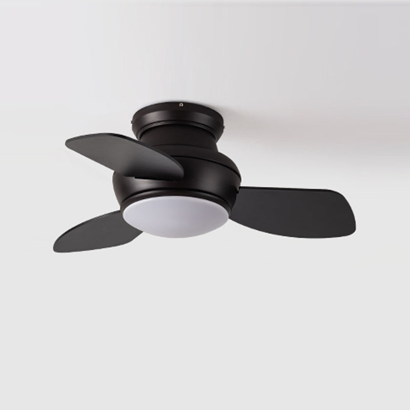 Kids Style Round Ceiling Fan Light Metal 1 Light LED Flush Light for Bedroom