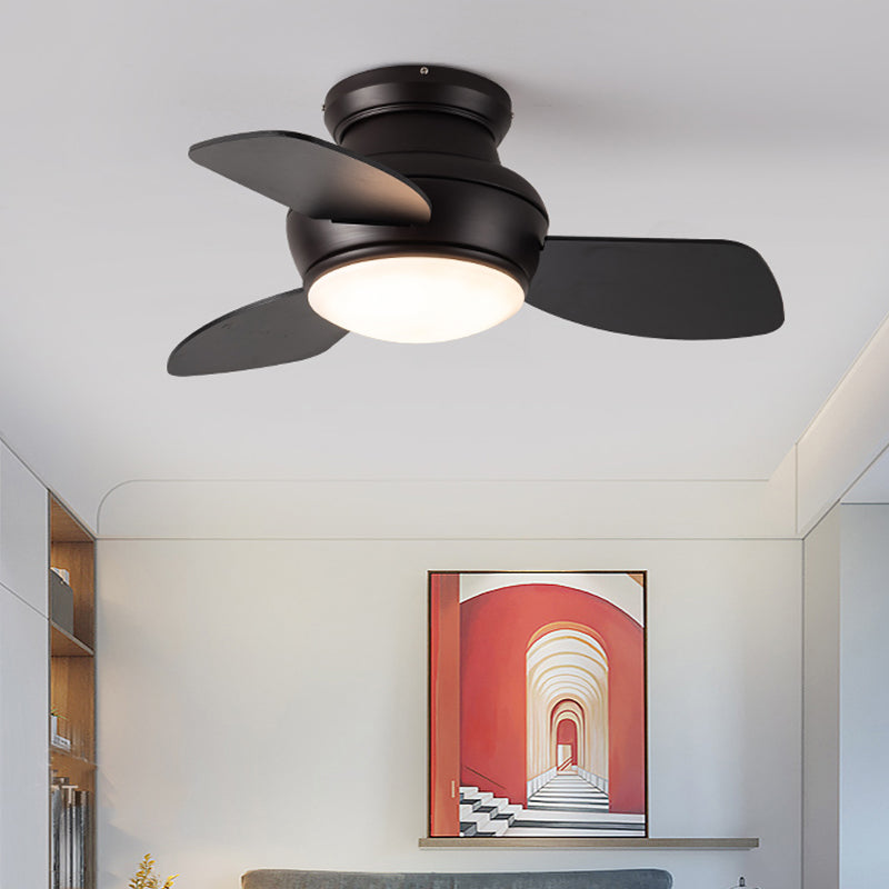 Kids Style Round Ceiling Fan Light Metal 1 Light LED Flush Light for Bedroom