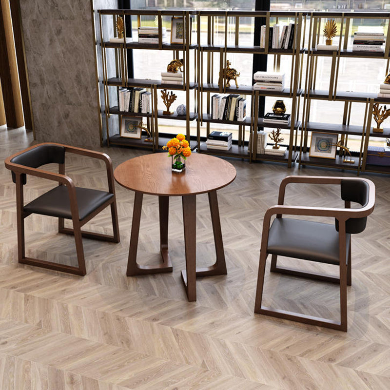 Wood Abstract End Table Traditional Espresso/Natural Sofa Side End Table for Living Room