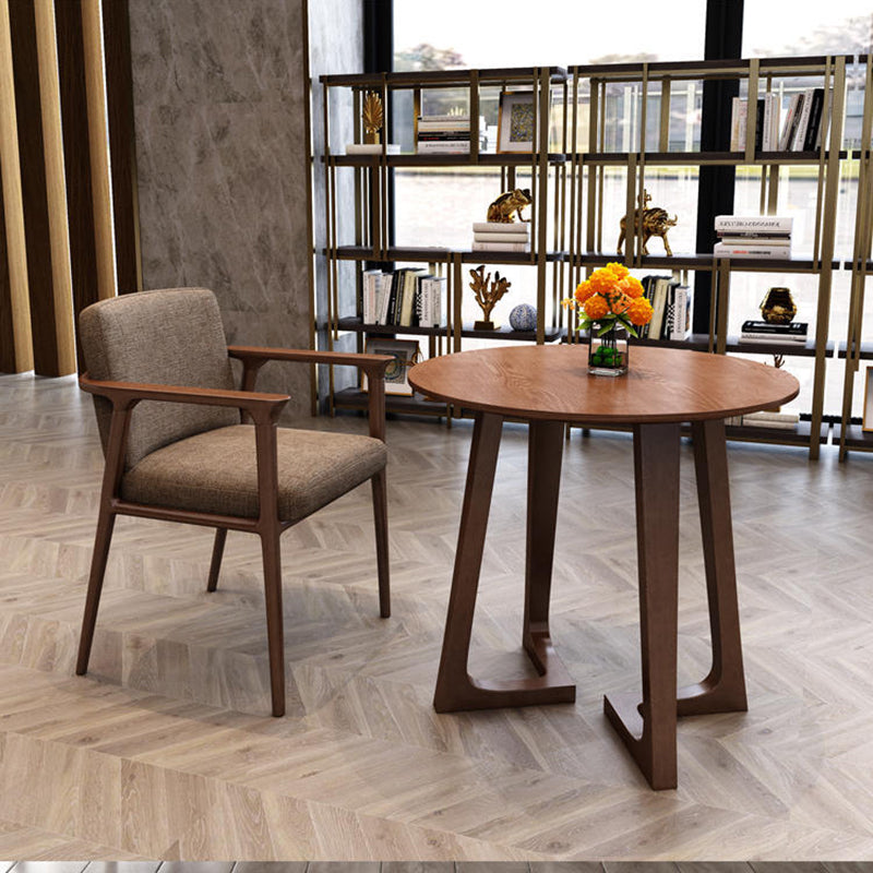 Wood Abstract End Table Traditional Espresso/Natural Sofa Side End Table for Living Room