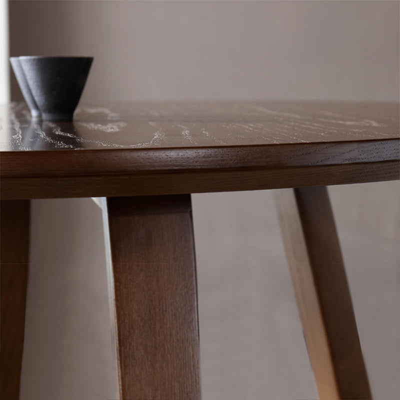 Wood Abstract End Table Traditional Espresso/Natural Sofa Side End Table for Living Room