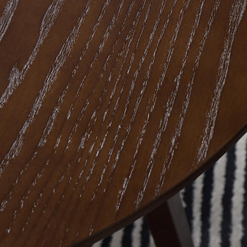 Wood Abstract End Table Traditional Espresso/Natural Sofa Side End Table for Living Room