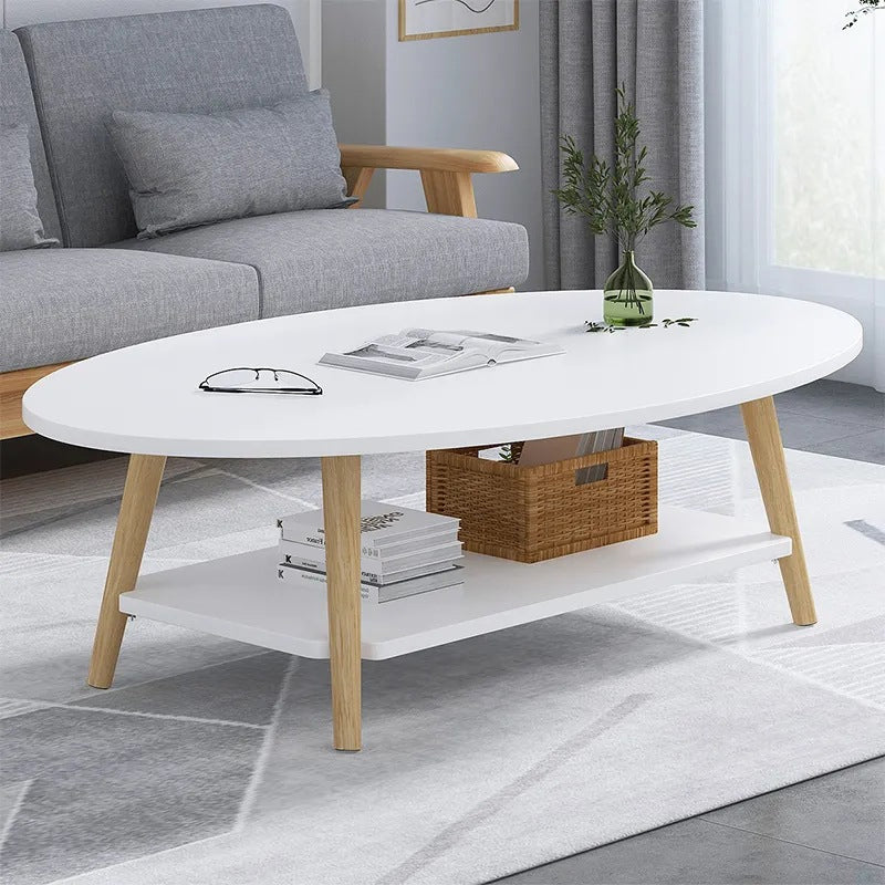 Modern 4 Legs Coffee Table with Storage Champagne Cocktail Table