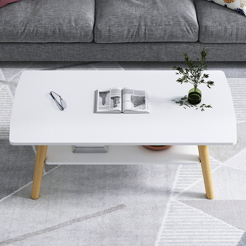 Modern 4 Legs Coffee Table with Storage Champagne Cocktail Table