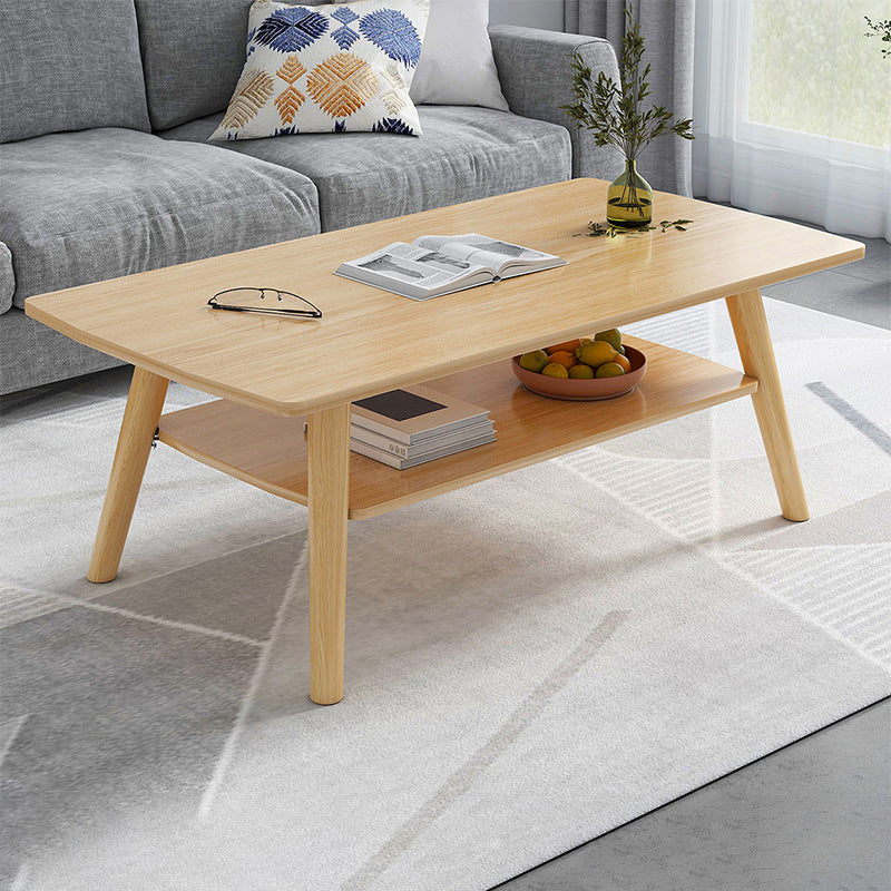 Modern 4 Legs Coffee Table with Storage Champagne Cocktail Table