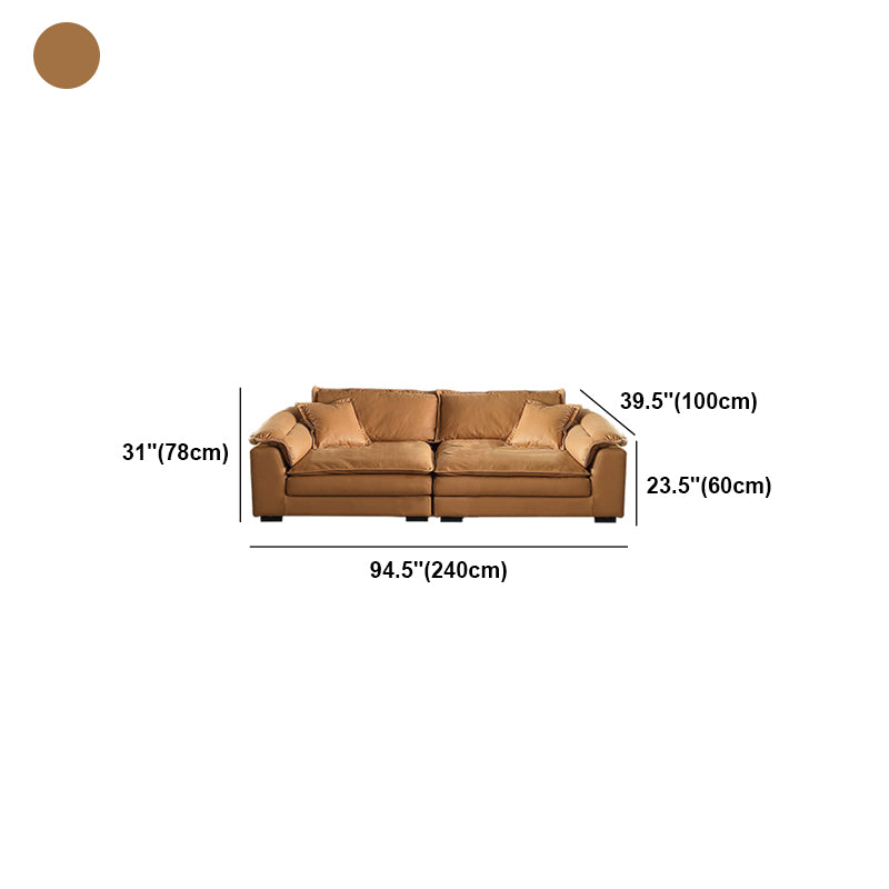 Faux Leather Modern Cushions Sofa 30.7" H Pillow Top Arm Sofa & Chaise