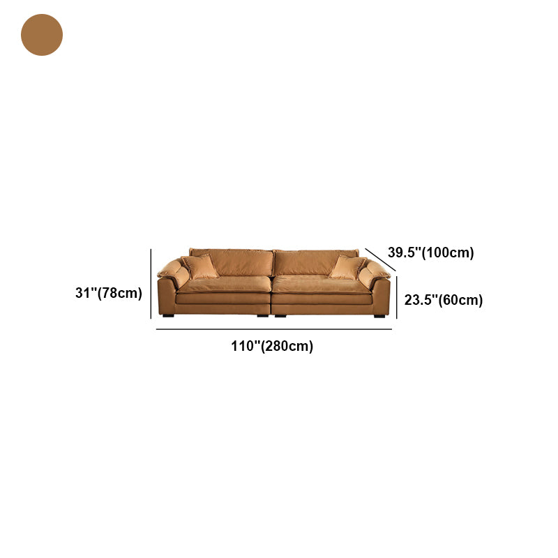 Faux Leather Modern Cushions Sofa 30.7" H Pillow Top Arm Sofa & Chaise