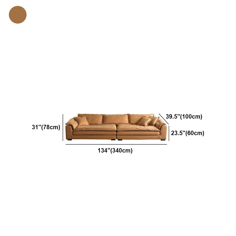Faux Leather Modern Cushions Sofa 30.7" H Pillow Top Arm Sofa & Chaise