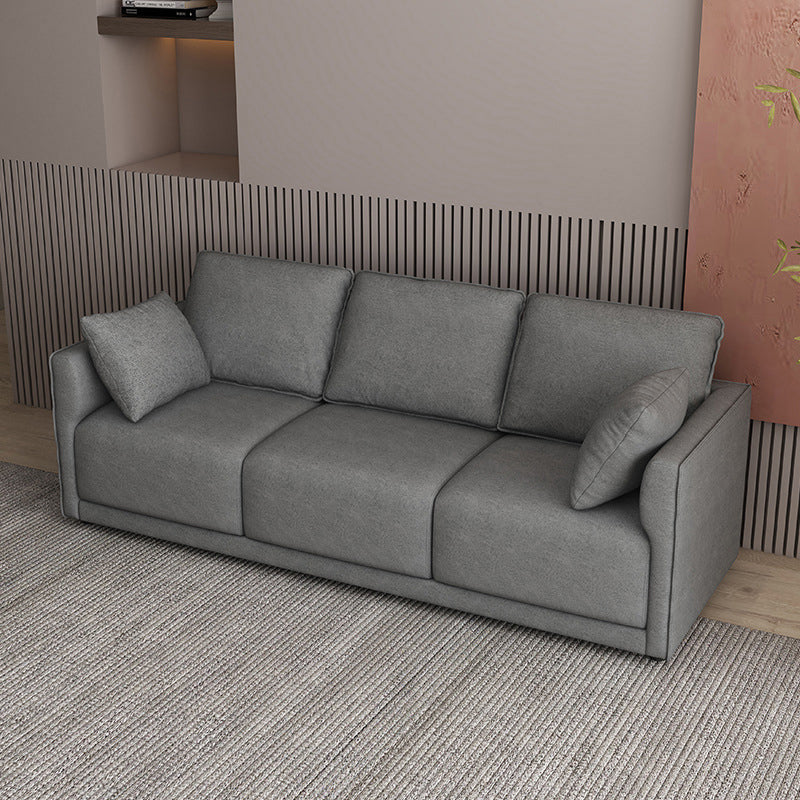 Faux Leather Sofa 25.59" D x 28.34" H Square Arm Sofa for Living Room