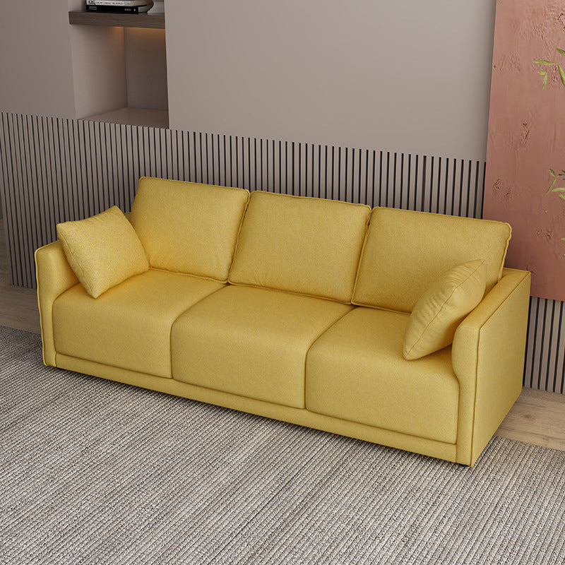 Faux Leather Sofa 25.59" D x 28.34" H Square Arm Sofa for Living Room
