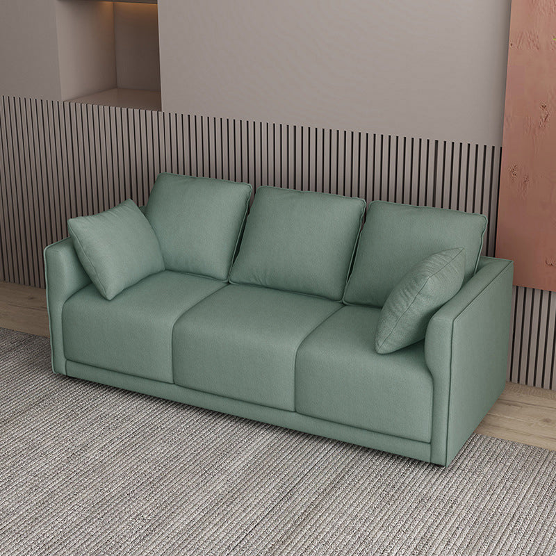 Faux Leather Sofa 25.59" D x 28.34" H Square Arm Sofa for Living Room