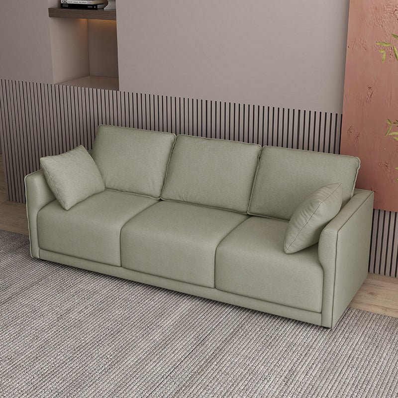 Faux Leather Sofa 25.59" D x 28.34" H Square Arm Sofa for Living Room