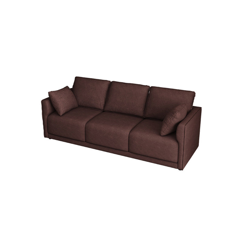Faux Leather Sofa 25.59" D x 28.34" H Square Arm Sofa for Living Room