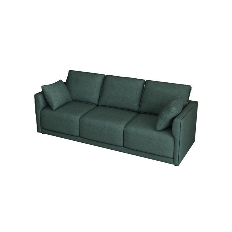 Faux Leather Sofa 25.59" D x 28.34" H Square Arm Sofa for Living Room