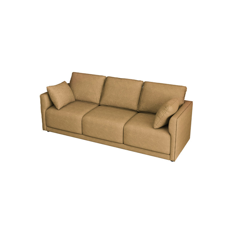 Faux Leather Sofa 25.59" D x 28.34" H Square Arm Sofa for Living Room