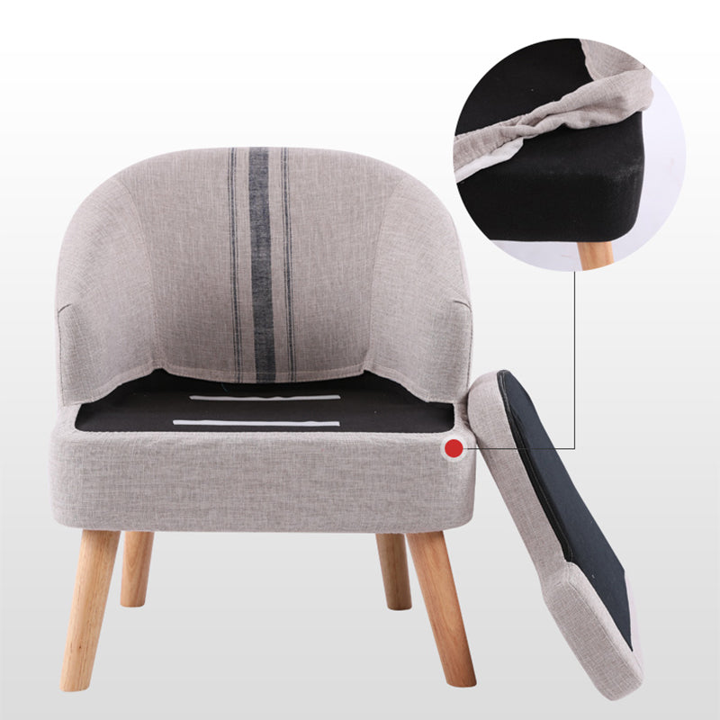 Faux Leather Chair Barrel Chair Solid Wood Frame Chair for Living Room