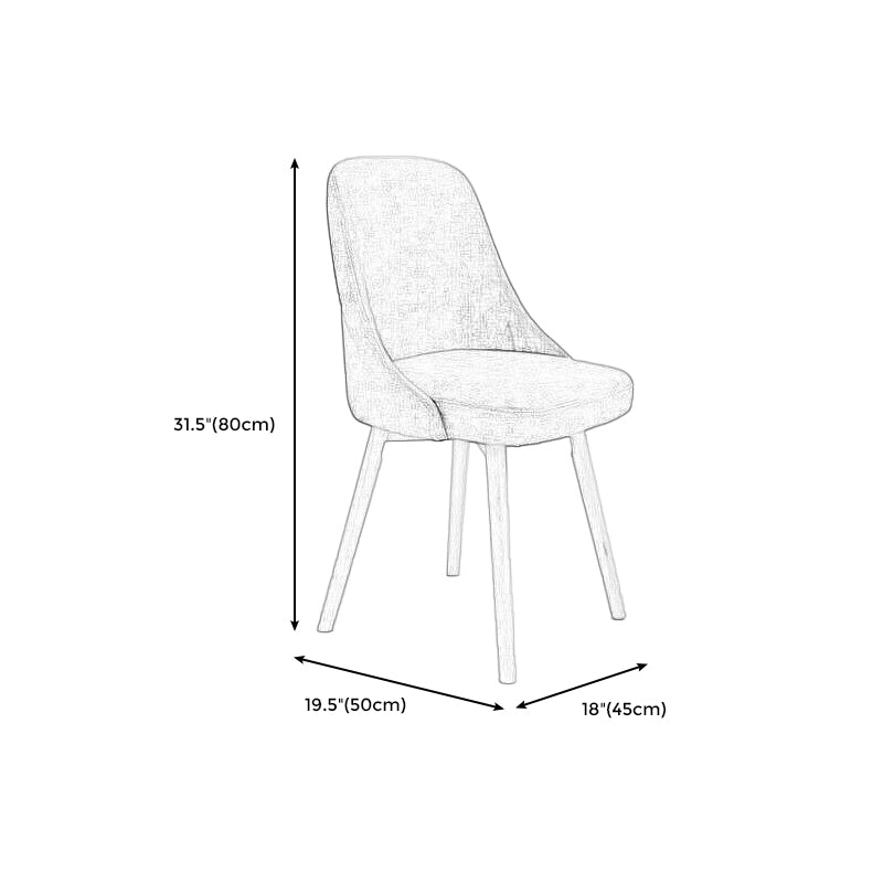 Armless Chair 17.7" L x19.6" W x31.4" H Solid Wood Frame Chair for Living Room