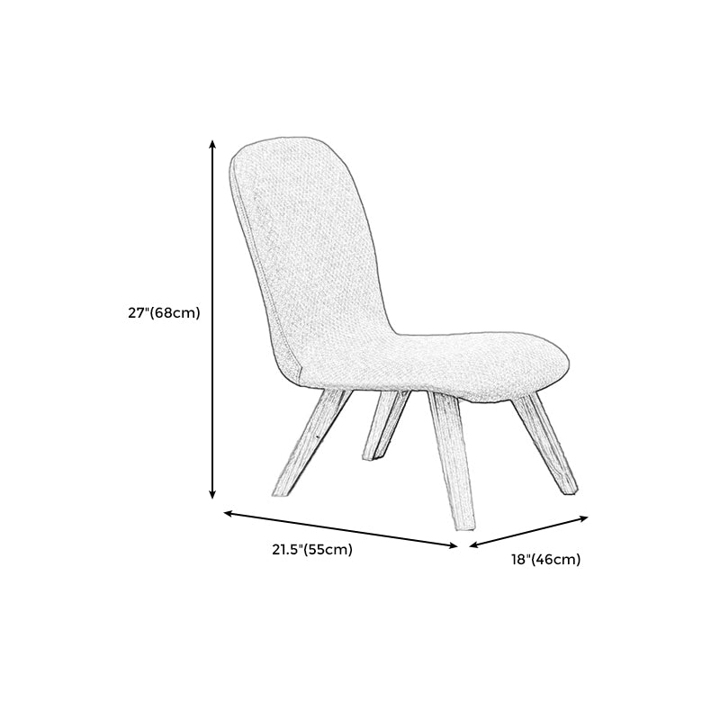 Armless Chair 18.1" L x21.6" W x26.7" H Solid Wood Frame Chair