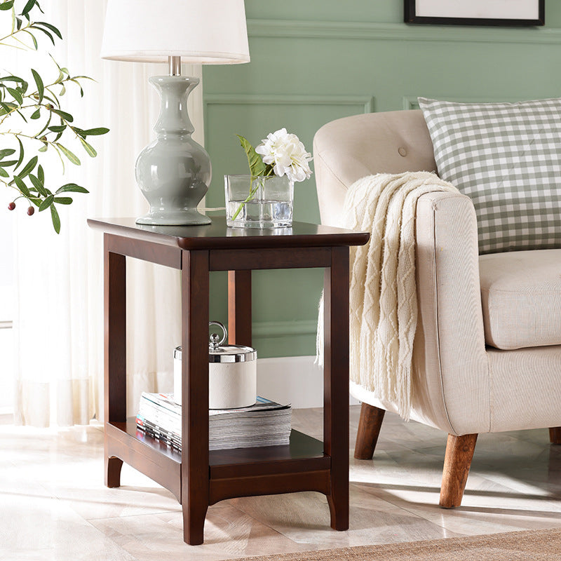 Rectangular Coffee Table with 4 Legs in Wood/black/walnut Rubber Cocktail Table