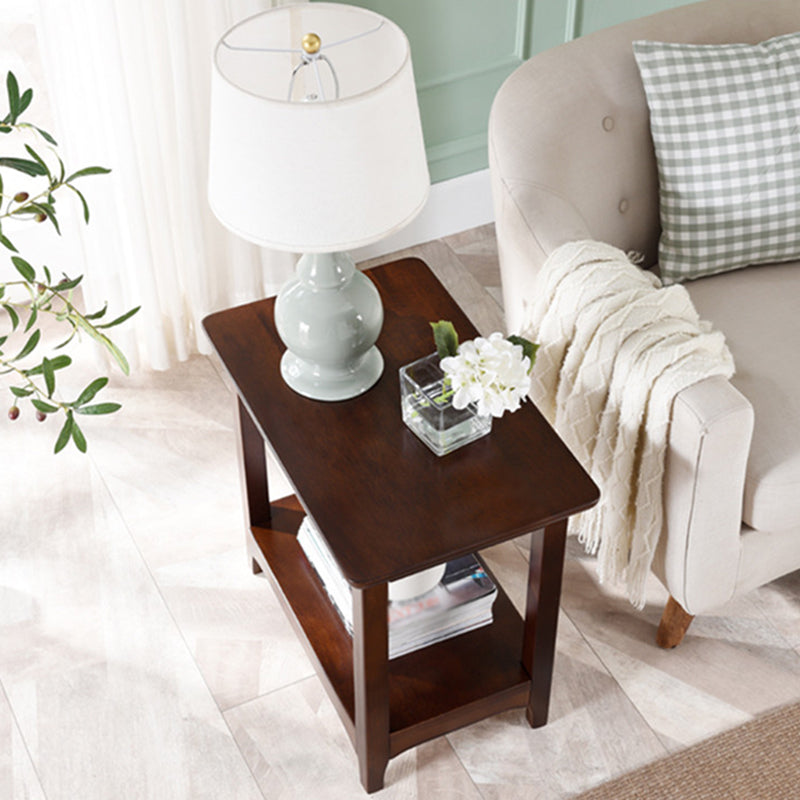 Rectangular Coffee Table with 4 Legs in Wood/black/walnut Rubber Cocktail Table