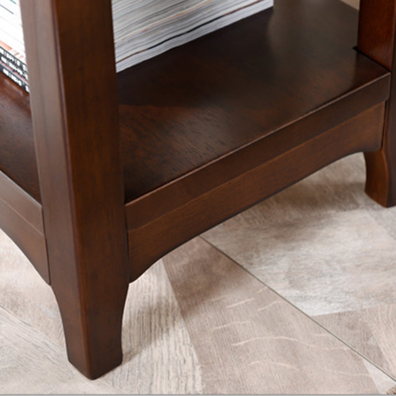 Rectangular Coffee Table with 4 Legs in Wood/black/walnut Rubber Cocktail Table