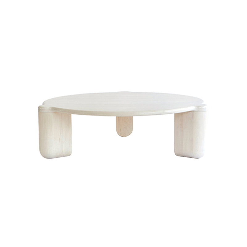 White Goose/black Oak Round Coffee Table with 3 legs Base Cocktail Table